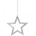 Floristik24 Decorative star to hang silver aluminum door decoration Ø28cm