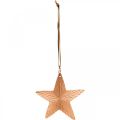 Floristik24 Star pendant, Christmas decoration, metal decoration copper-colored 9.5 × 9.5cm 3pcs