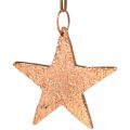 Floristik24 Copper star to hang, Christmas tree decoration, metal pendants 8 × 9cm 2pcs
