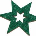 Floristik24 Scattered decoration star green 3-5cm 48pcs