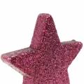 Floristik24 Scattered glitter star 6.5cm pink 36pcs