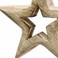 Floristik24 Wooden stars to hang Mango wood 10.5–11.5cm 8pcs