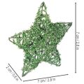 Decorative green wire star set, two sizes, 10cm, 12 pieces | Floristik24.ie