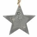 Floristik24 Christmas stars to hang from concrete gray-silver 11.5cm 3pcs