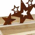 Floristik24 Wooden tray, star silhouette, noble rust 35cm × 14cm