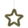 Hanging star, faux fur, for doors and windows, 30cm, 3 pieces | Floristik24.ie