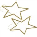 Floristik24 Christmas decoration star pendant golden glitter 12cm 12pcs