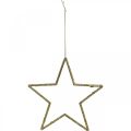 Floristik24 Christmas decoration star pendant golden glitter 17.5cm 9pcs