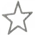 Floristik24 Scatter decoration Christmas stars silver glitter Ø4cm 120p