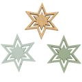 Floristik24 Assorted wooden star scatter decorations for table decoration and crafting, 3cm, 72 pieces