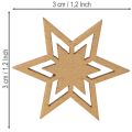 Assorted wooden star scatter decorations for table decoration and crafting, 3cm, 72 pieces | Floristik24.ie