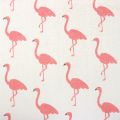 Floristik24 Decorative fabric flamingo white-pink 30cm x 3m