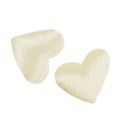 Floristik24 Fabric hearts cream 1.3cm 500p
