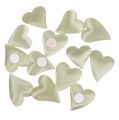 Floristik24 Fabric hearts to stick cream 3cm 100p