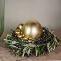 Floristik24 Ostrich egg decoration blown out Easter decoration gold Ø12cm H14cm