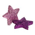 Floristik24 Scattered decoration star with mica 1.5cm pink, lilac 144p