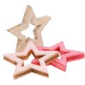Floristik24 Deco star wood to scatter pink, pink, nature 2cm 144pcs