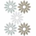 Floristik24 Scatter deco flower brown, light gray, white wooden flowers to scatter 144St