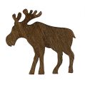 Floristik24 Scatter deco elk wood brown, white, red 4cm 72p