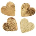 Floristik24 Scatter decoration wooden heart wooden hearts bark birch 4cm 60pcs