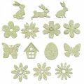 Scatter decoration wooden scatter pieces Spring Easter Green 2–4cm 64p