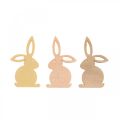 Floristik24 Scatter decoration wood, scatter pieces Easter, Easter bunny yellow tones 4cm 72p