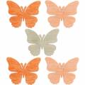 Floristik24 Scatter decoration butterfly wooden butterflies summer decoration orange, apricot, brown 144 pieces