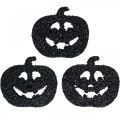 Floristik24 Scatter decoration Halloween pumpkin decoration 4cm black, glitter 72pcs