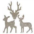 Floristik24 Scatter decoration Christmas deer decoration gold glitter 6×8cm 24p
