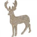 Floristik24 Scatter decoration Christmas deer decoration gold glitter 6×8cm 24p