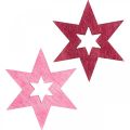 Floristik24 Wooden stars deco sprinkles Christmas lilac H4cm 72p