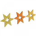 Floristik24 Wooden stars deco sprinkles Christmas Orange H4cm 72p