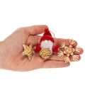 Straw ornament set Christmas tree decorations figures and stars 6cm 30pcs | Floristik24.ie