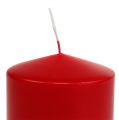 Floristik24 Pillar candle 100/100 red 4pcs