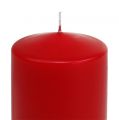 Floristik24 Pillar candle 100/80 red 6pcs