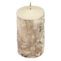 Floristik24 Pillar candle tree bark candle birch decor cream 140/80mm