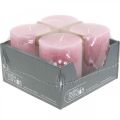 Floristik24 Solid colored candles Dusty pink Rustic candle 80×110mm 4pcs