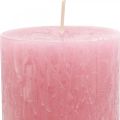 Floristik24 Solid colored candles Dusty pink Rustic candle 80×110mm 4pcs