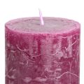 Pillar candles dyed Berry candles purple 50×100cm 4 pcs | Floristik24.ie