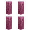 Pillar candles dyed Berry candles purple 50×100cm 4 pcs | Floristik24.ie