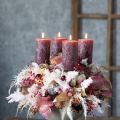 Pillar candles, dyed throughout in berry, various sizes | Floristik24.ie