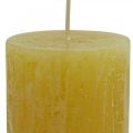 Floristik24 Pillar candles Rustic colored candles yellow 60/110mm 4pcs