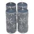 Floristik24 Pillar candles blue candles snowflakes 150/65mm 4pcs