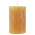Floristik24 Pillar candles Rustic solid-colored Advent candles yellow 70/110mm 4pcs