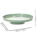 Round green decorative plate on a stand for table arrangement, 30cm | Floristik24.ie