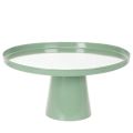 Floristik24 Green round metal decorative table, 40 cm diameter, with high rim