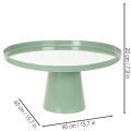 Green round metal decorative table, 40 cm diameter, with high rim | Floristik24.ie