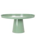 Green round metal decorative table, 40 cm diameter, with high rim | Floristik24.ie