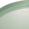 Green round metal decorative table, 40 cm diameter, with high rim | Floristik24.ie