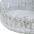 Floristik24 Biscuit-shaped metal plate, round decorative tray, table decoration washed white Ø14cm H4cm